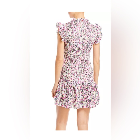 FRENCH‎ CONNECTION Flores Verona Smocked Mini Dress - Picture 2 of 8